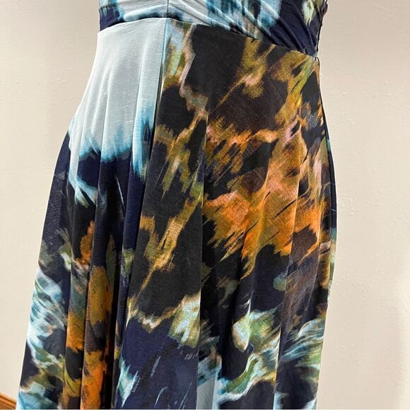 Simply Vera v-neck watercolor sleeveless a-line dress size petite extra small - Picture 4 of 13